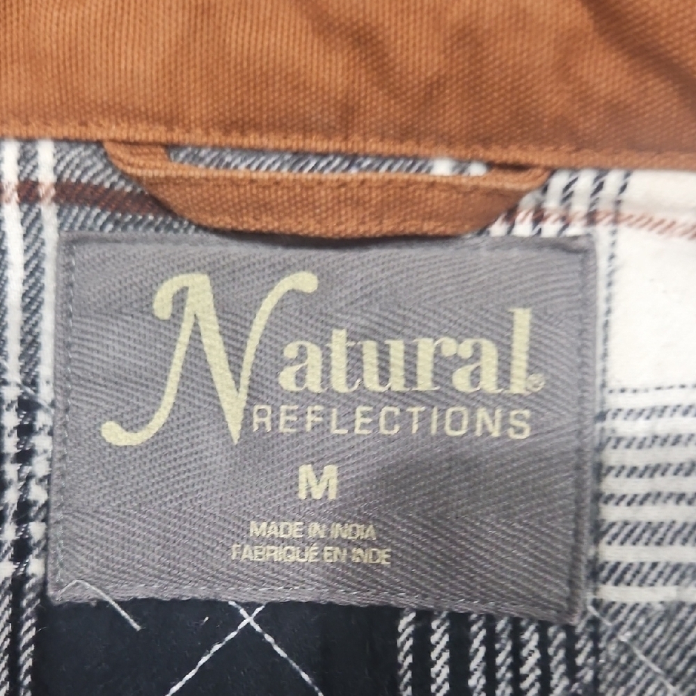Natural Reflections Checkered Jacket with Brown H… - image 2
